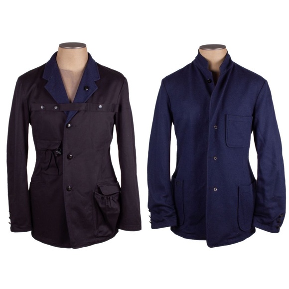 Y-3 YOHJI YAMAMOTO Black Wool Navy Cotton BlendReversible Jacket